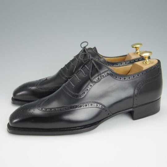 未使用★(伊)エンツォ・ボナフェ SIZE 7【ハンドソーンウェルテッド製法★MAGNUM別注/フルブローグ】カーフ/黒/メンズ/Enzo Bonafe★h249