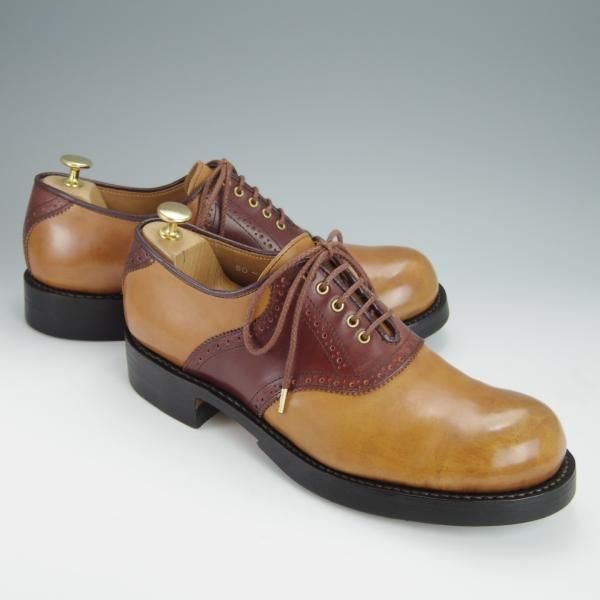 極上★(熊本)ソニックラブ SIZE 9【ウイスキー系色コードバン×赤茶コンビ★グッドイヤーウェルテッド製法】サドルシューズ/SONIC LAB★h250