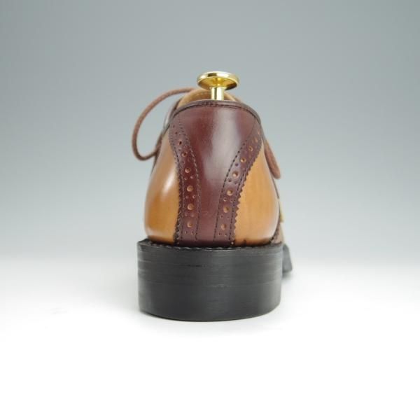 極上★(熊本)ソニックラブ SIZE 9【ウイスキー系色コードバン×赤茶コンビ★グッドイヤーウェルテッド製法】サドルシューズ/SONIC LAB★h250