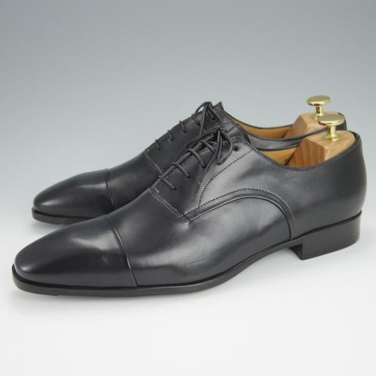 未使用★(伊)サントーニ SIZE 7.5【★ストレートチップ/9685】カーフ/黒/メンズ/Santoni★h253