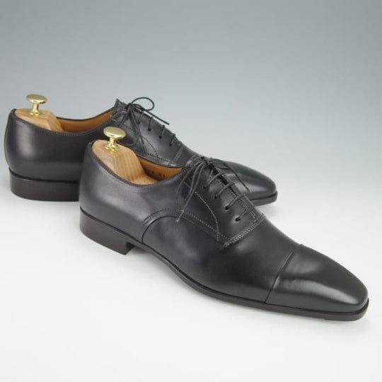 未使用★(伊)サントーニ SIZE 7.5【★ストレートチップ/9685】カーフ/黒/メンズ/Santoni★h253