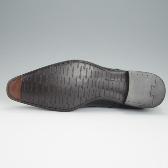 未使用★(伊)サントーニ SIZE 7.5【★ストレートチップ/9685】カーフ/黒/メンズ/Santoni★h253