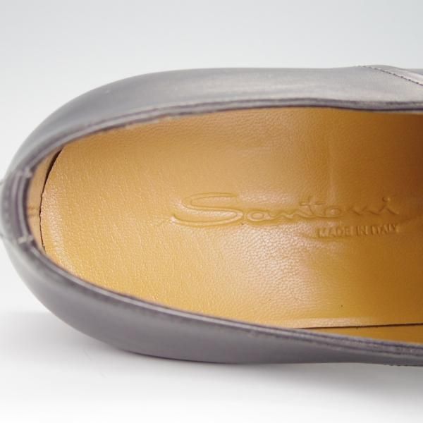 未使用★(伊)サントーニ SIZE 7.5【★ストレートチップ/9685】カーフ/黒/メンズ/Santoni★h253