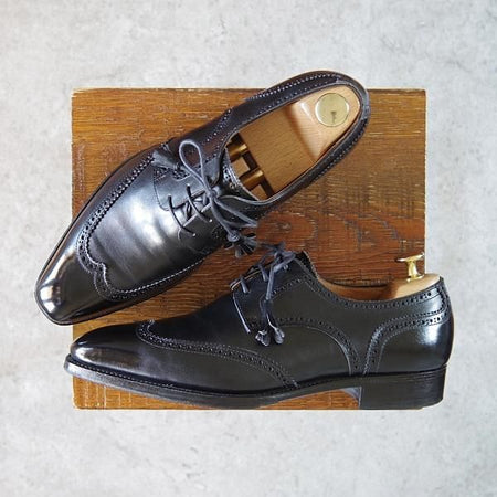 極上★三陽山長 SIZE 6.5【タッセル付き★ダービーシューズ/R309ラスト】カーフ/黒/メンズ/SanyoYamacho★h254