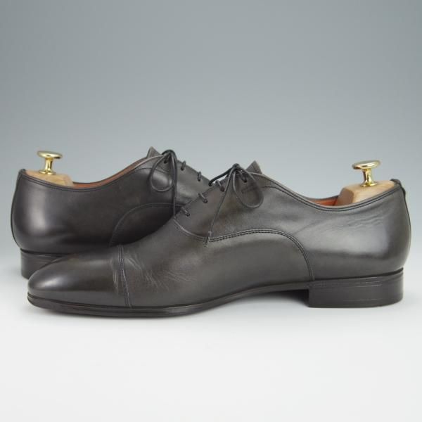 極美品★(伊)サントーニ SIZE 7【★ストレートチップ/11011】カーフ/灰〜黒/メンズ/Santoni★h256
