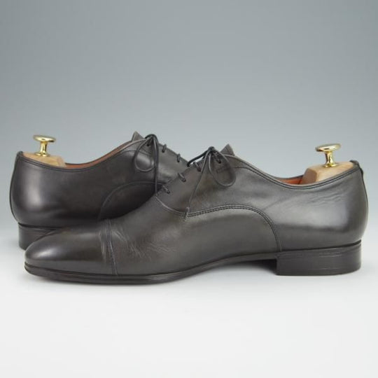 極美品★(伊)サントーニ SIZE 7【★ストレートチップ/11011】カーフ/灰〜黒/メンズ/Santoni★h256