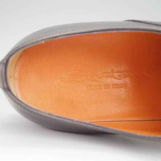 極美品★(伊)サントーニ SIZE 7【★ストレートチップ/11011】カーフ/灰〜黒/メンズ/Santoni★h256