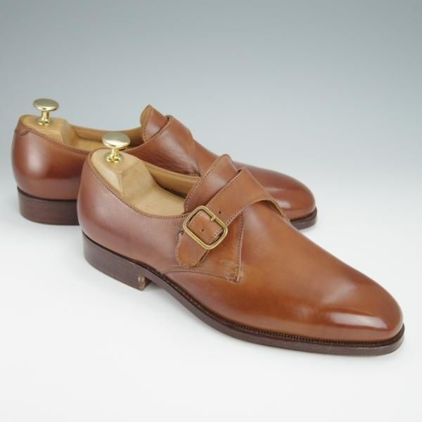 未使用★クロケット&ジョーンズ UK6/US6.5E【★(米)ラルフローレン別注/Ralph Lauren】モンクストラップ/カーフ/茶/Crockett&Jones★h261