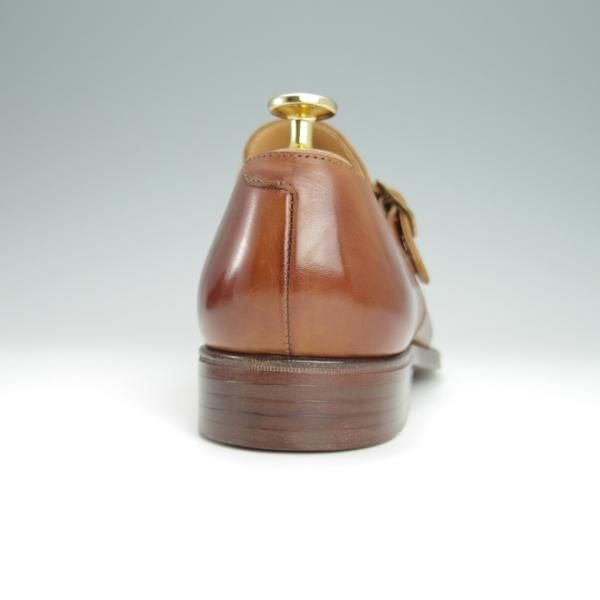 未使用★クロケット&ジョーンズ UK6/US6.5E【★(米)ラルフローレン別注/Ralph Lauren】モンクストラップ/カーフ/茶/Crockett&Jones★h261