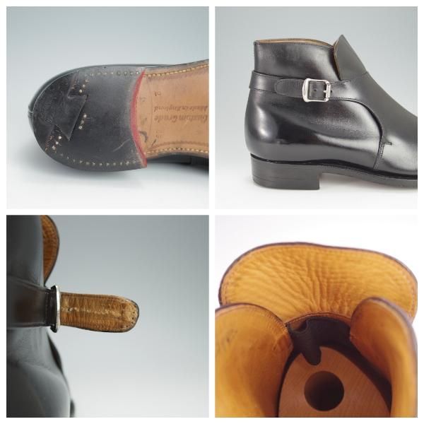 ほぼ未使用★チャーチ 65E/UK6.5【旧チャーチ★3都市ロゴ時代のジョッパーブーツ/黒】54ラスト/銀座ヨシノヤ別注/カーフ/Church's★h263