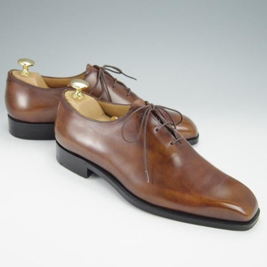 極美品★(仏)ベルルッティ SIZE 5.5【現行定価25万円以上★アレッサンドロ/ALESSANDRO】ヴェネチアレザー/ホールカット/茶/Berluti★h265