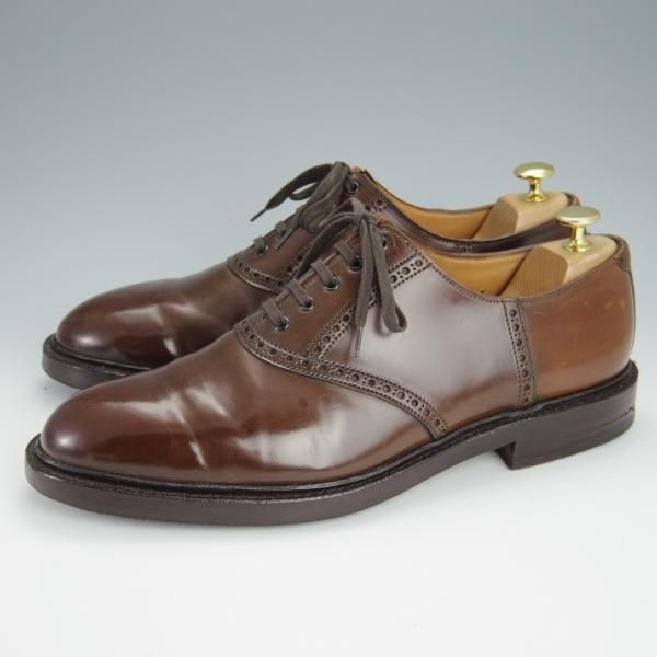 極上★クロケット&ジョーンズ UK9.5/US10E【貴重★コードバン/茶/ラルフローレン別注】サドルシューズ/Ralph Lauren/Crockett&Jones★h266