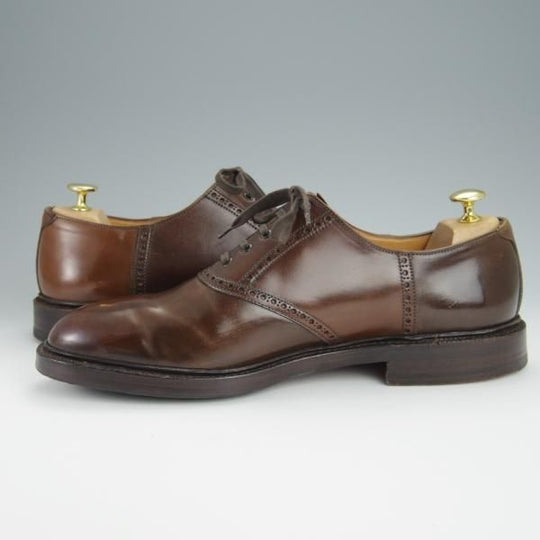 極上★クロケット&ジョーンズ UK9.5/US10E【貴重★コードバン/茶/ラルフローレン別注】サドルシューズ/Ralph Lauren/Crockett&Jones★h266