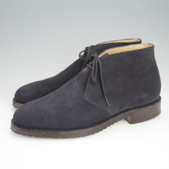 極美品★チャーチ 75F/UK7.5【定価￥102,300-★RYDER/ライダー】81ラスト/5都市ロゴ/チャッカブーツ/スエード/紺/メンズ/Church's★h268