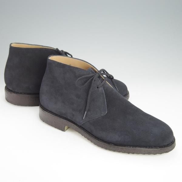 極美品★チャーチ 75F/UK7.5【定価￥102,300-★RYDER/ライダー】81ラスト/5都市ロゴ/チャッカブーツ/スエード/紺/メンズ/Church's★h268