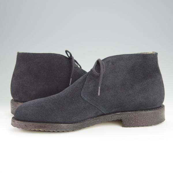 極美品★チャーチ 75F/UK7.5【定価￥102,300-★RYDER/ライダー】81ラスト/5都市ロゴ/チャッカブーツ/スエード/紺/メンズ/Church's★h268