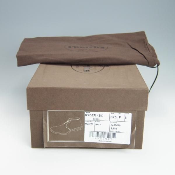 極美品★チャーチ 75F/UK7.5【定価￥102,300-★RYDER/ライダー】81ラスト/5都市ロゴ/チャッカブーツ/スエード/紺/メンズ/Church's★h268