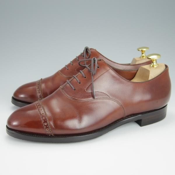 ★エドワードグリーン 6F【現行定価￥174,900-★筆記体ロゴ/BERKELEY/202ラスト】バークレー/パンチドキャップトゥ/茶/EDWARD GREEN★h271