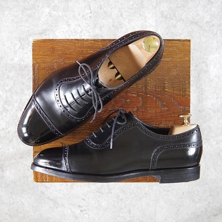 ★エドワードグリーン 6F【現行定価￥174,900-★旧ロゴ/CANTERBURY/202ラスト】カンタベリー/クォーターブローグ/黒/EDWARD GREEN★h274