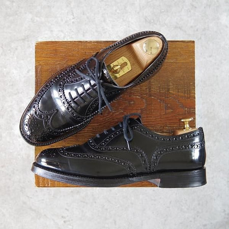 ★チャーチ 55F/UK5.5【定価￥136,400-★BURWOOD/バーウッド】81ラスト/フルブローグ/ポリッシュドバインダーカーフ/黒/Church's★h287