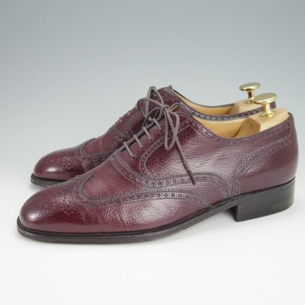 極美品★(伊)ア・テストーニ SIZE 6【★フルブローグ/シボ革】カーフ/赤茶/メンズ/a.testoni★h288