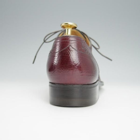 極美品★(伊)ア・テストーニ SIZE 6【★フルブローグ/シボ革】カーフ/赤茶/メンズ/a.testoni★h288