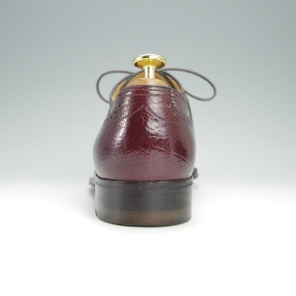 極美品★(伊)ア・テストーニ SIZE 6【★フルブローグ/シボ革】カーフ/赤茶/メンズ/a.testoni★h288