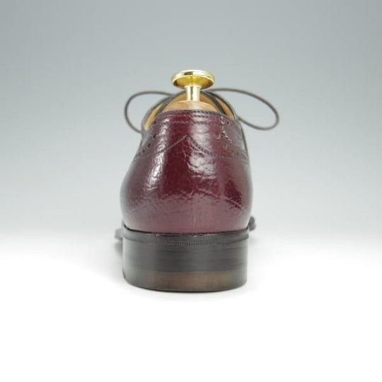 極美品★(伊)ア・テストーニ SIZE 6【★フルブローグ/シボ革】カーフ/赤茶/メンズ/a.testoni★h288