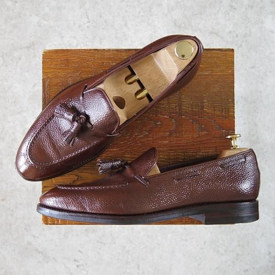 美品★(スペイン製)CARMINA/カルミナ SIZE 8【定価￥72,600-★ダイナイトソール仕様/80289】タッセルローファー/濃茶/Trading Post★h290