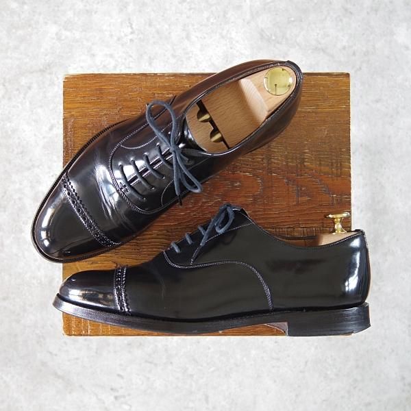 極上★チャーチ 60F/UK6【★Barcroft/バークロフト】84ラスト/パンチドキャップトゥ/黒/メンズ/Church's★h291