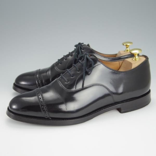 極上★チャーチ 60F/UK6【★Barcroft/バークロフト】84ラスト/パンチドキャップトゥ/黒/メンズ/Church's★h291