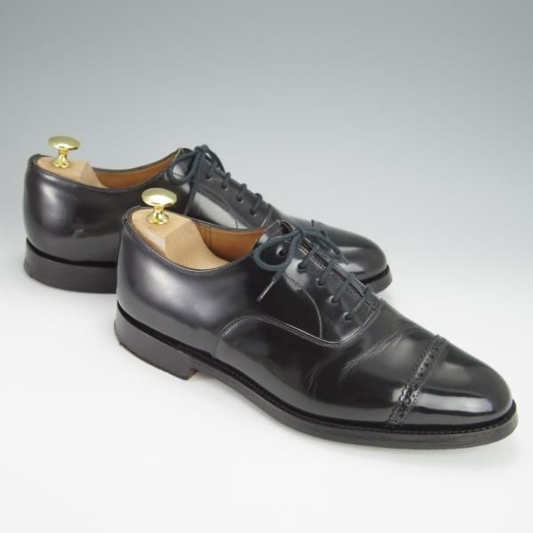 極上★チャーチ 60F/UK6【★Barcroft/バークロフト】84ラスト/パンチドキャップトゥ/黒/メンズ/Church's★h291