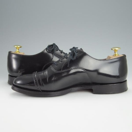 極上★チャーチ 60F/UK6【★Barcroft/バークロフト】84ラスト/パンチドキャップトゥ/黒/メンズ/Church's★h291