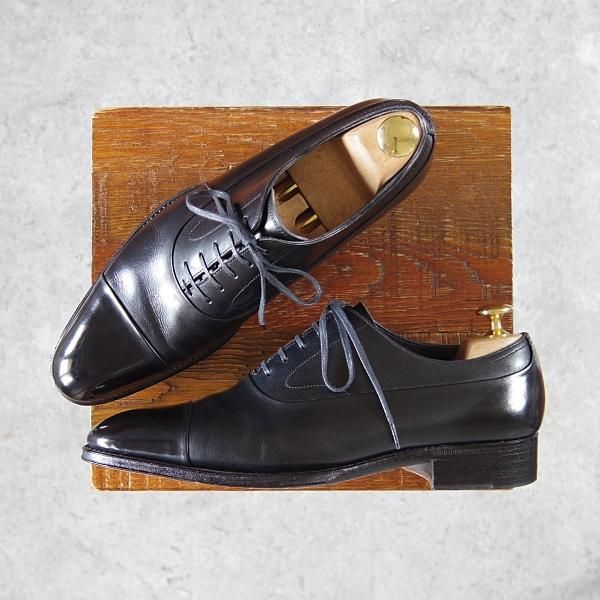 美品★Soffice&Solid/ソフィス&ソリッド SIZE 6【現行定価5〜6万円程度★ストレートチップ/S502】カーフ/黒/トレーディングポスト取扱★h293