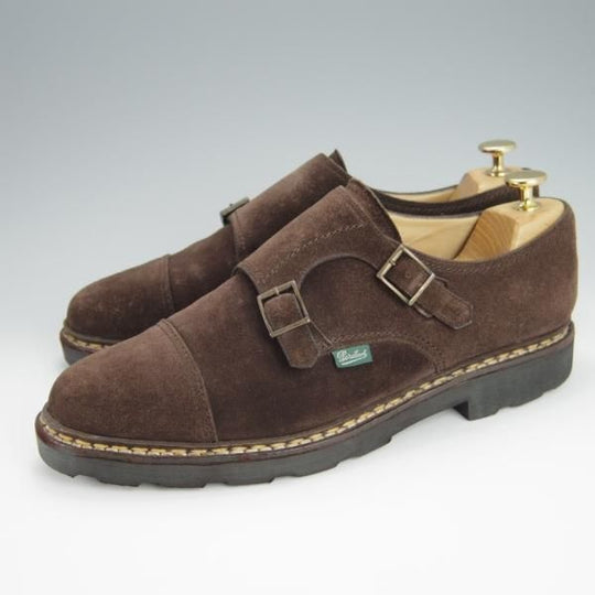 極上★パラブーツ SIZE 8【定価￥82,500-★ウィリアム/WILLIAM】マルシェソール/ダブルモンク/スエード/濃茶/メンズ/Paraboot★h294