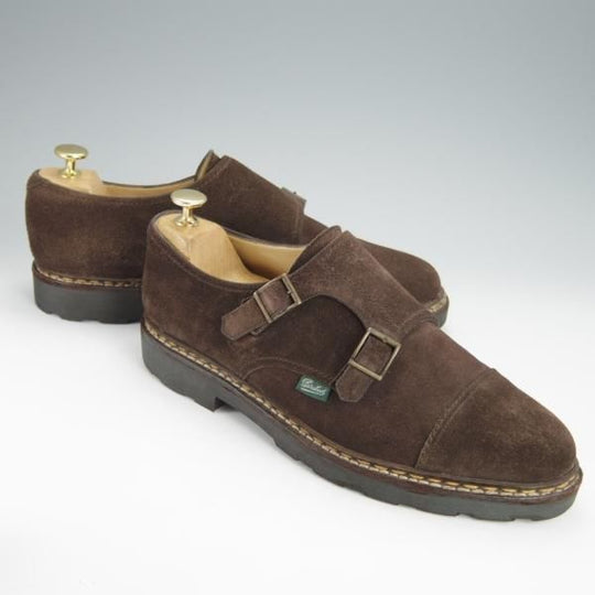 極上★パラブーツ SIZE 8【定価￥82,500-★ウィリアム/WILLIAM】マルシェソール/ダブルモンク/スエード/濃茶/メンズ/Paraboot★h294