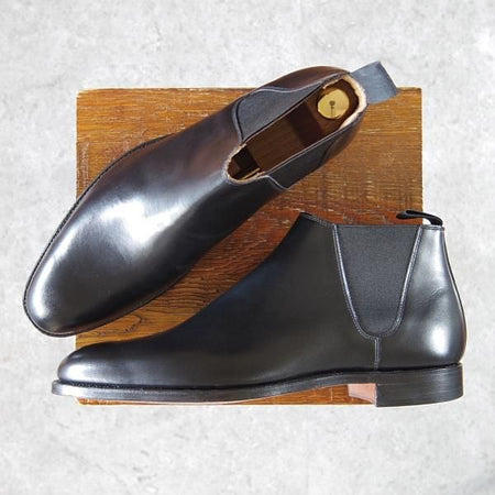 新品★クロケット&ジョーンズ 8E【定価￥93,500-★CRANTON/クラントン】377ラスト/サイドゴアブーツ/カーフ/黒/Crockett&Jones★h295