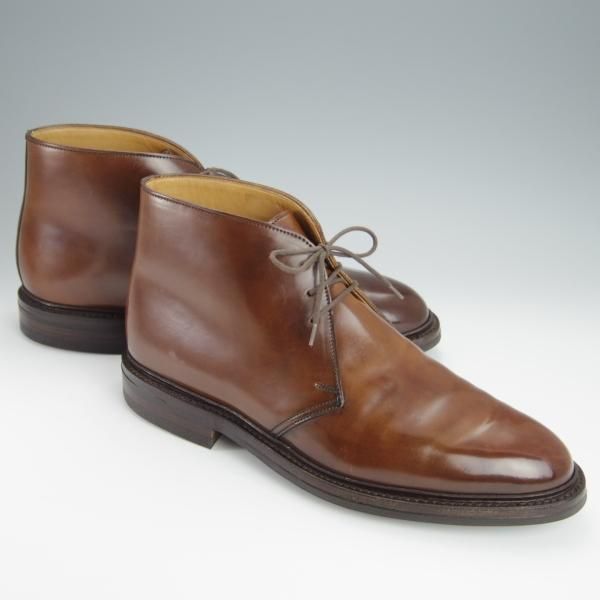 美品★クロケット&ジョーンズ UK8.5/US9E【貴重★コードバン/茶/ラルフローレン別注】チャッカブーツ/Ralph Lauren/Crockett&Jones★h299