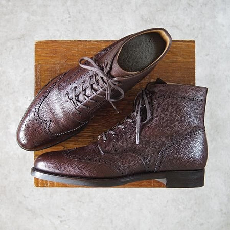 極美品★三陽山長 UK6程度【オーダー価格￥121,000-★鷲一郎/R2010ラスト】レースアップブーツ/濃茶/Shuichiro/Sanyo Yamacho★h300