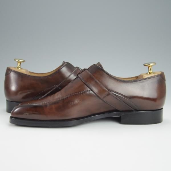 ★(仏)ベルルッティ SIZE 6【シャドウステッチ仕様★ヴェネチアレザー/モンクストラップ】濃茶/メンズ/Berluti★h305