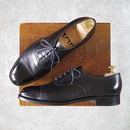 極上★J.M.ウェストン 7.5C【定価￥137,500-★300/ストレートチップ】11ラスト/シボ革/黒/メンズ/Weston/ウエストン★h306
