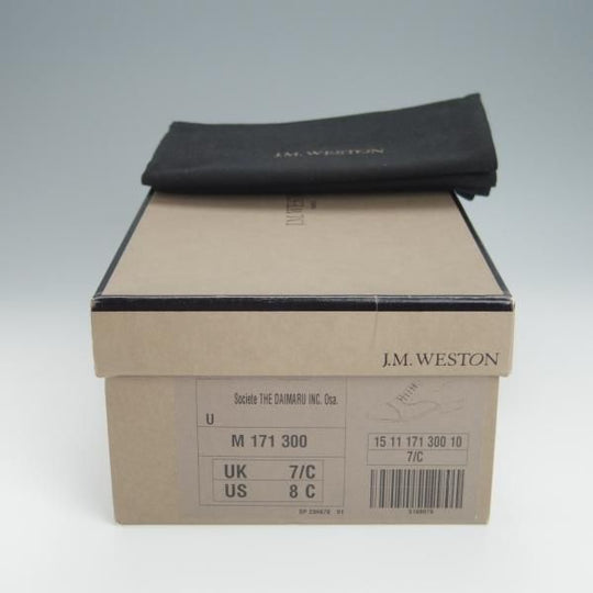 極上★J.M.ウェストン 7.5C【定価￥137,500-★300/ストレートチップ】11ラスト/シボ革/黒/メンズ/Weston/ウエストン★h306