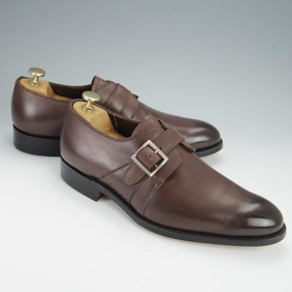 未使用★(英)グレンソン 7F【★モンクストラップ/濃茶】34596/カーフ/メンズ/GRENSON★h307