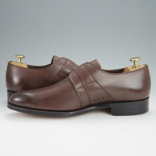 未使用★(英)グレンソン 7F【★モンクストラップ/濃茶】34596/カーフ/メンズ/GRENSON★h307