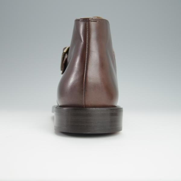 未使用★(伊製)ラルフローレン UK8.5程度【ブラックラピド製法★ジョージブーツ/モンクストラップ】濃茶/カーフ/Ralph Lauren★h308