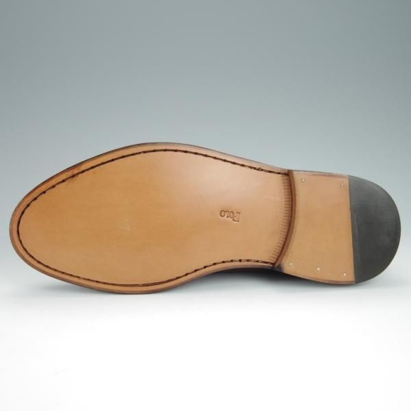 未使用★(伊製)ラルフローレン UK8.5程度【ブラックラピド製法★ジョージブーツ/モンクストラップ】濃茶/カーフ/Ralph Lauren★h308