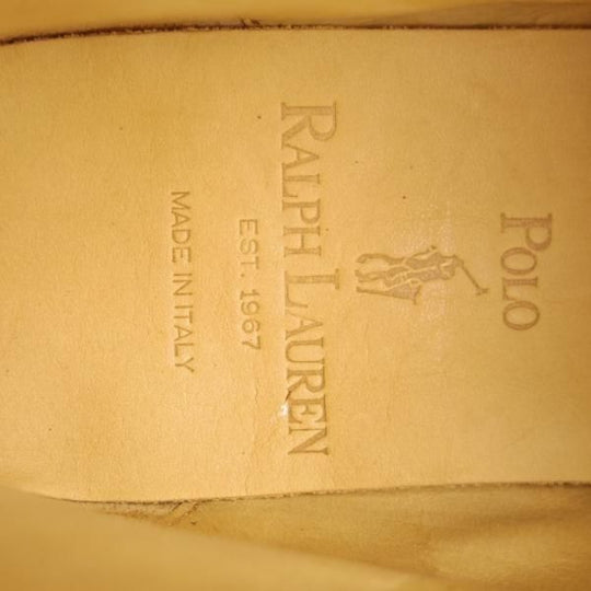 未使用★(伊製)ラルフローレン UK8.5程度【ブラックラピド製法★ジョージブーツ/モンクストラップ】濃茶/カーフ/Ralph Lauren★h308