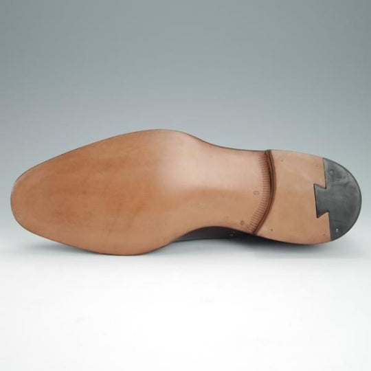 未使用★セントラル靴製 SIZE 9【グッドイヤーウェルテッド製法★(銀座)TEIJIN MEN'S SHOP別注/セミブローグ】カーフ/濃茶/メンズ★h309