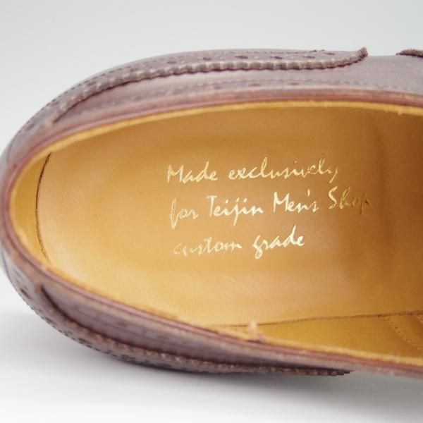 未使用★セントラル靴製 SIZE 9【グッドイヤーウェルテッド製法★(銀座)TEIJIN MEN'S SHOP別注/セミブローグ】カーフ/濃茶/メンズ★h309