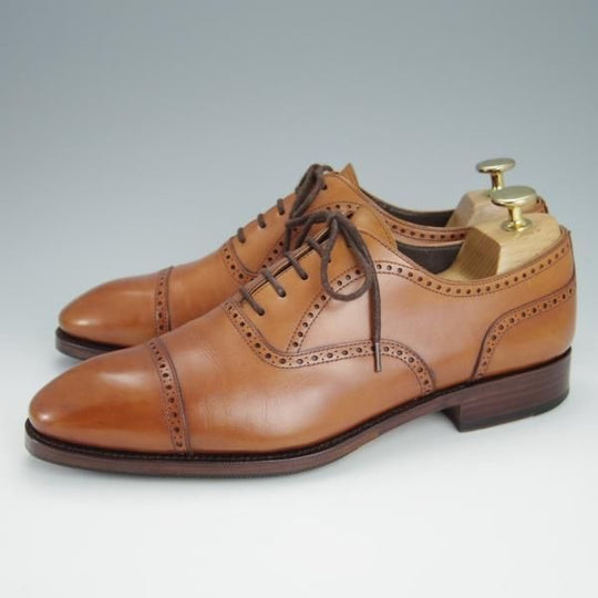 極上★(スペイン製)CARMINA/カルミナ SIZE 6.5【定価￥72,600-★クォーターブローグ/SIMPSOMラスト】80105/茶★h311